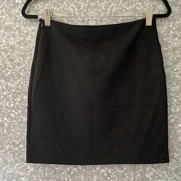Rock & Republic Black & Gold Sparkle Seamed Pencil Skirt - Size Small - Mini - Picture 7 of 7